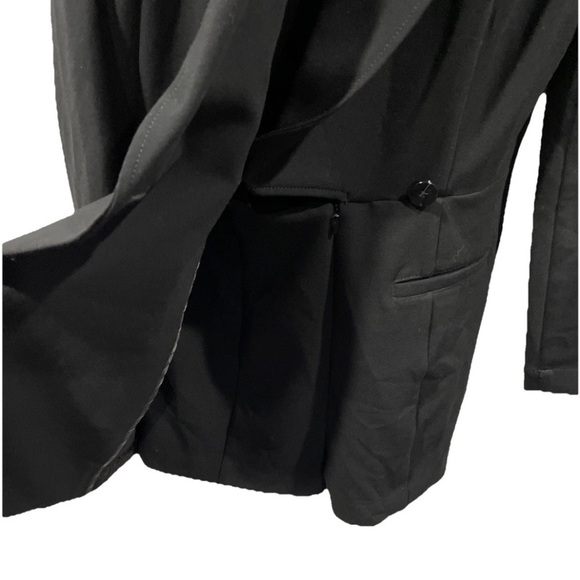 Anthropologie Long-Sleeve V-Neck Blazer Mini Dress Romper In Black Size 2 - Picture 4 of 6